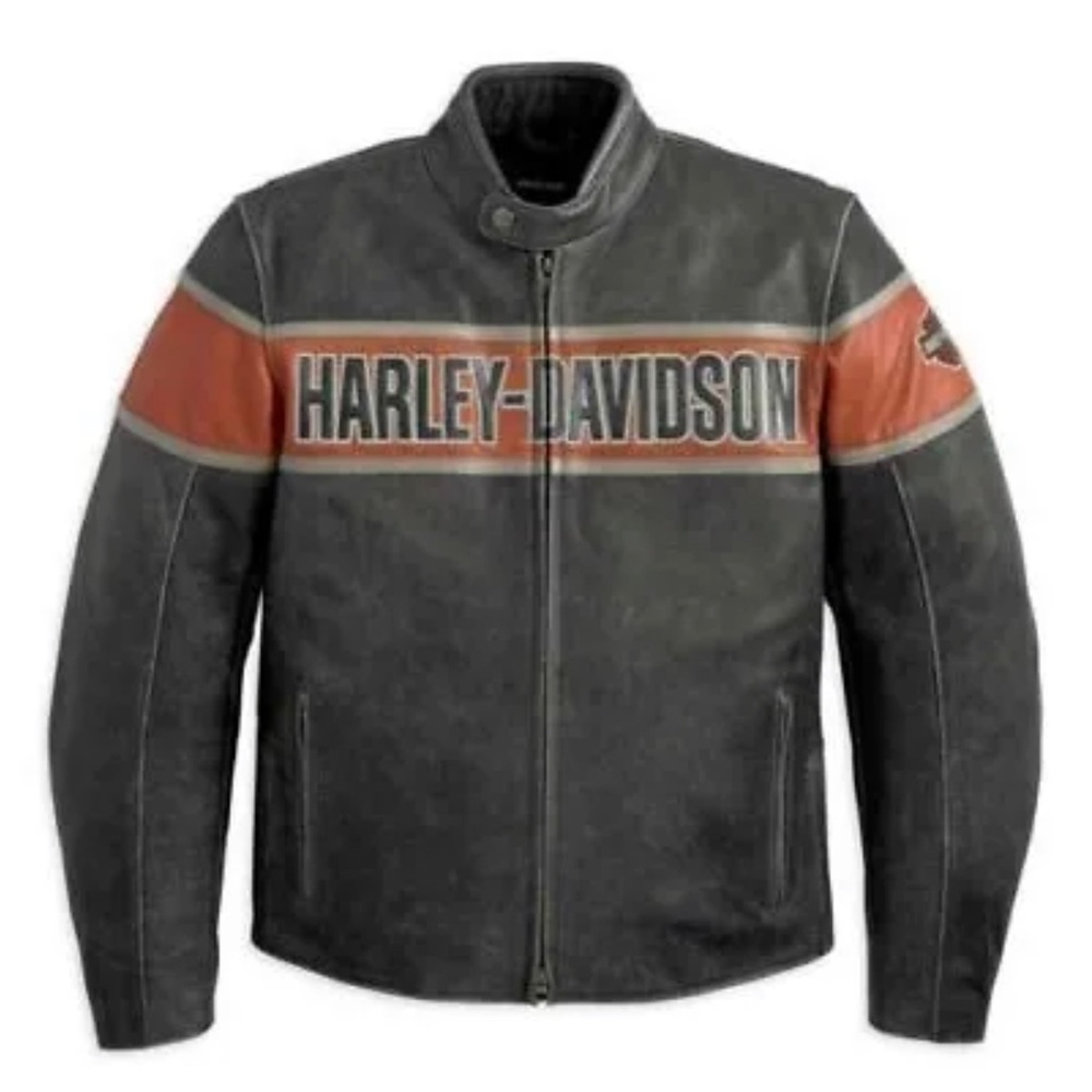 Men's Harley Davidson Victory Lane Distressed Motorcycle Leather Safety Jackets